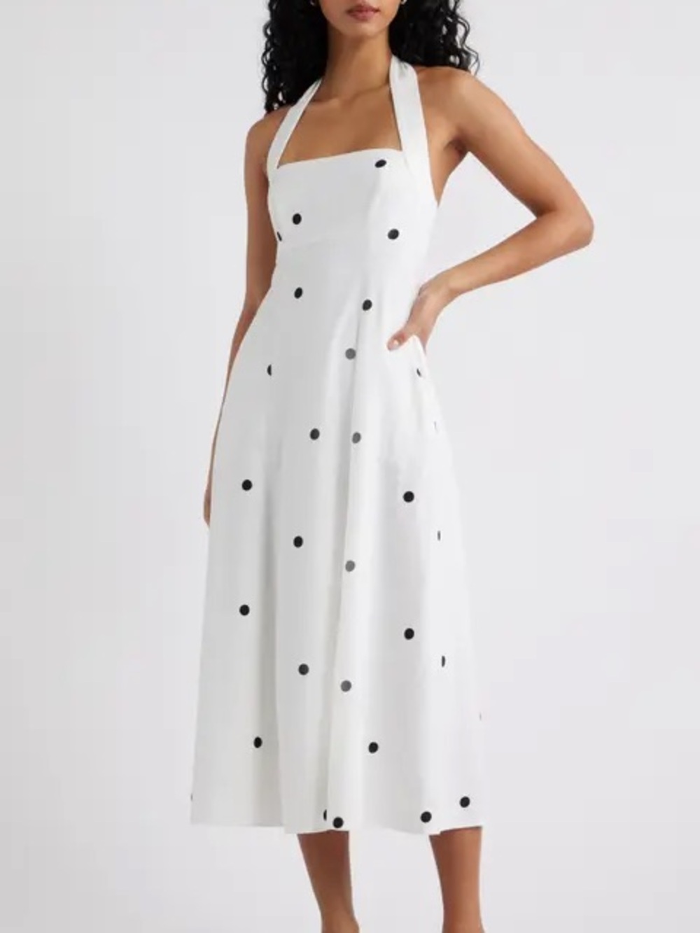 Linen Black and White Dress